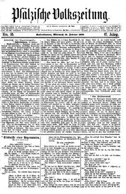 Pfälzische Volkszeitung Mittwoch 10. Februar 1869