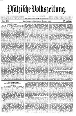 Pfälzische Volkszeitung Samstag 27. Februar 1869