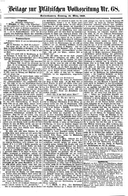 Pfälzische Volkszeitung Sonntag 21. März 1869