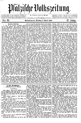 Pfälzische Volkszeitung Samstag 3. April 1869