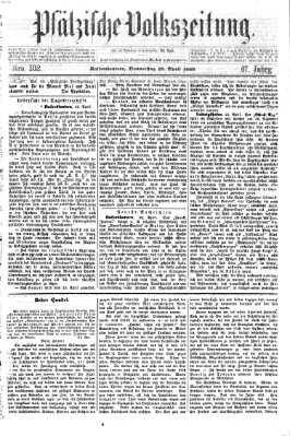 Pfälzische Volkszeitung Donnerstag 29. April 1869