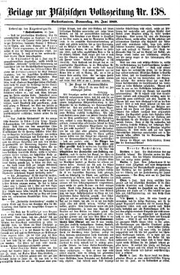 Pfälzische Volkszeitung Donnerstag 10. Juni 1869