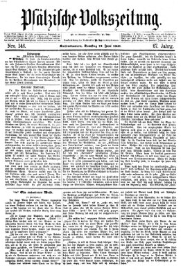 Pfälzische Volkszeitung Samstag 19. Juni 1869