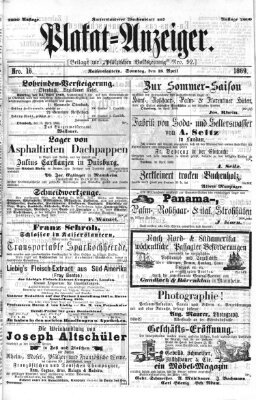 Pfälzische Volkszeitung Sonntag 18. April 1869