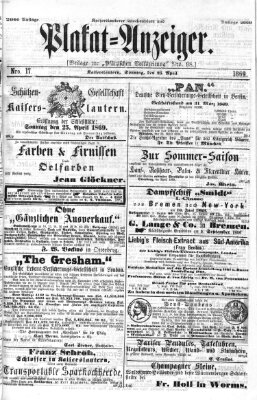 Pfälzische Volkszeitung Sonntag 25. April 1869