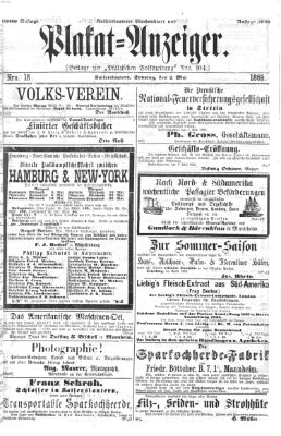 Pfälzische Volkszeitung Sonntag 2. Mai 1869