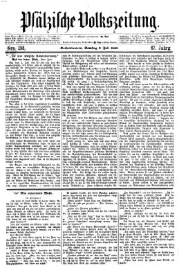 Pfälzische Volkszeitung Samstag 3. Juli 1869