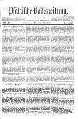 Pfälzische Volkszeitung Donnerstag 5. August 1869