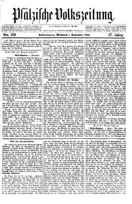 Pfälzische Volkszeitung Mittwoch 1. September 1869