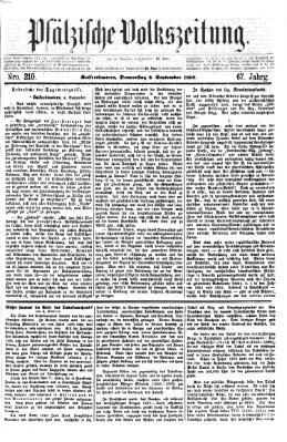 Pfälzische Volkszeitung Donnerstag 2. September 1869