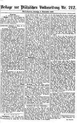 Pfälzische Volkszeitung Sonntag 5. September 1869