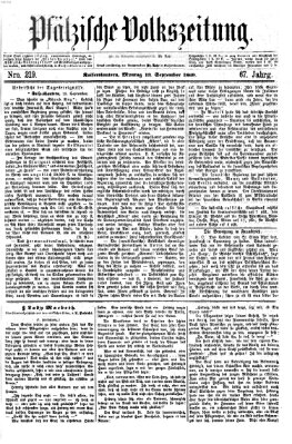 Pfälzische Volkszeitung Montag 13. September 1869