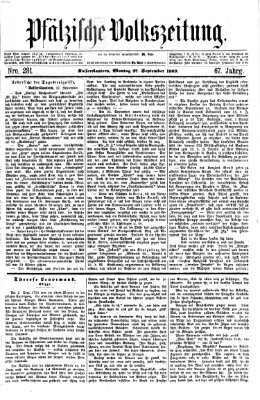 Pfälzische Volkszeitung Montag 27. September 1869