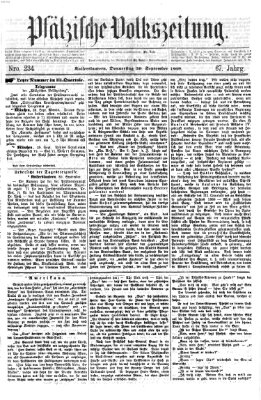 Pfälzische Volkszeitung Donnerstag 30. September 1869