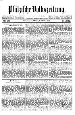 Pfälzische Volkszeitung Montag 11. Oktober 1869