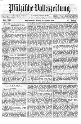 Pfälzische Volkszeitung Montag 18. Oktober 1869