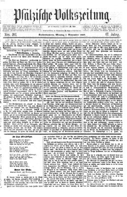 Pfälzische Volkszeitung Montag 1. November 1869