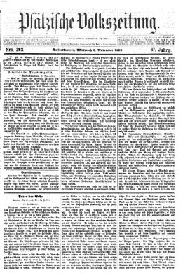 Pfälzische Volkszeitung Mittwoch 3. November 1869