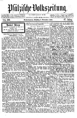 Pfälzische Volkszeitung Dienstag 9. November 1869