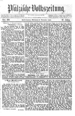 Pfälzische Volkszeitung Mittwoch 10. November 1869