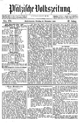 Pfälzische Volkszeitung Dienstag 16. November 1869