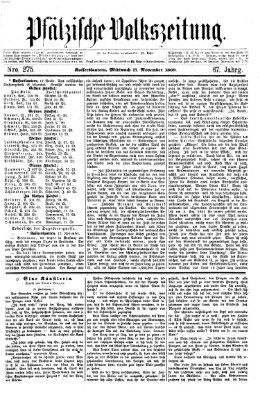 Pfälzische Volkszeitung Mittwoch 17. November 1869