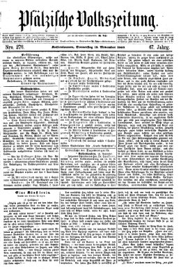 Pfälzische Volkszeitung Donnerstag 18. November 1869