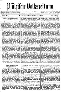 Pfälzische Volkszeitung Montag 22. November 1869