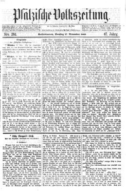 Pfälzische Volkszeitung Samstag 27. November 1869