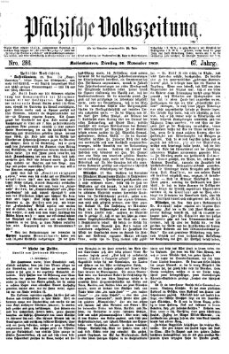 Pfälzische Volkszeitung Dienstag 30. November 1869