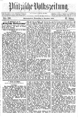 Pfälzische Volkszeitung Donnerstag 2. Dezember 1869