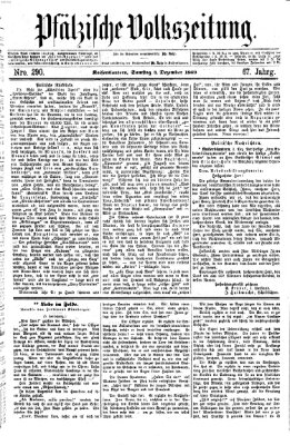 Pfälzische Volkszeitung Samstag 4. Dezember 1869