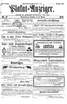 Pfälzische Volkszeitung Sonntag 15. August 1869