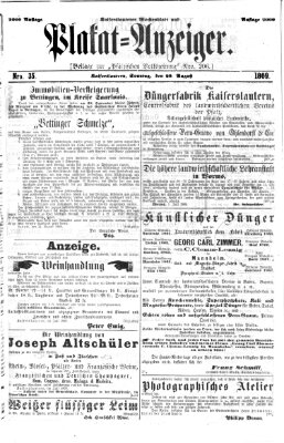 Pfälzische Volkszeitung Sonntag 29. August 1869