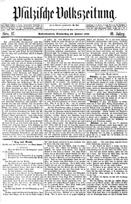 Pfälzische Volkszeitung Donnerstag 20. Januar 1870