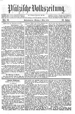 Pfälzische Volkszeitung Montag 7. März 1870