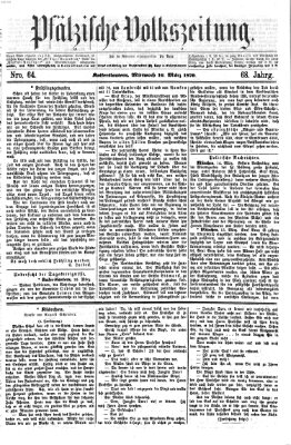 Pfälzische Volkszeitung Mittwoch 16. März 1870