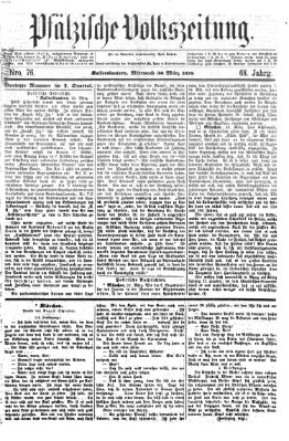 Pfälzische Volkszeitung Mittwoch 30. März 1870