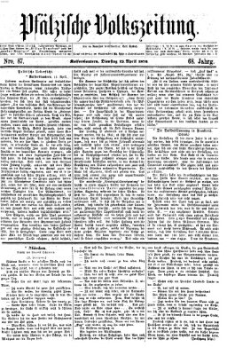 Pfälzische Volkszeitung Dienstag 12. April 1870