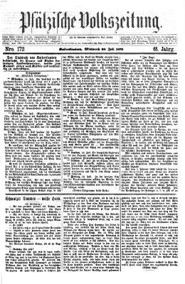 Pfälzische Volkszeitung Mittwoch 20. Juli 1870