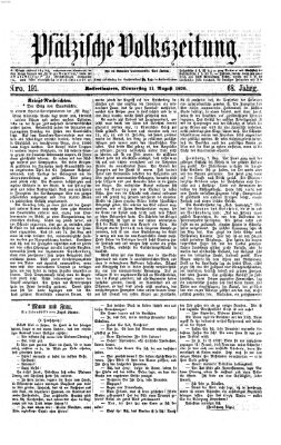 Pfälzische Volkszeitung Donnerstag 11. August 1870