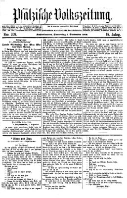 Pfälzische Volkszeitung Donnerstag 1. September 1870