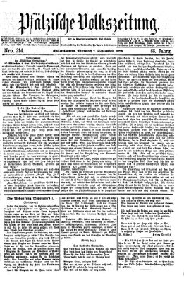 Pfälzische Volkszeitung Mittwoch 7. September 1870