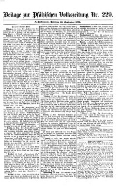 Pfälzische Volkszeitung Sonntag 25. September 1870