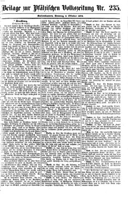 Pfälzische Volkszeitung Sonntag 2. Oktober 1870