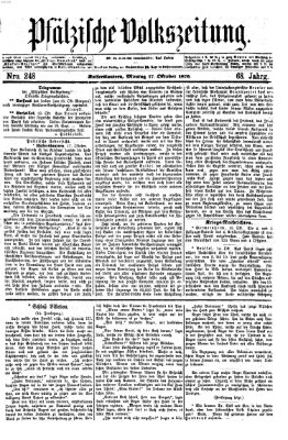 Pfälzische Volkszeitung Montag 17. Oktober 1870