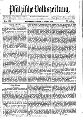 Pfälzische Volkszeitung Samstag 22. Oktober 1870