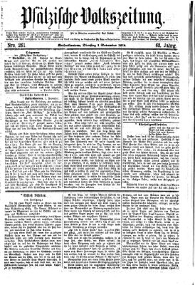 Pfälzische Volkszeitung Dienstag 1. November 1870