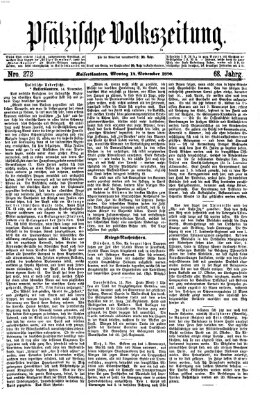 Pfälzische Volkszeitung Montag 14. November 1870