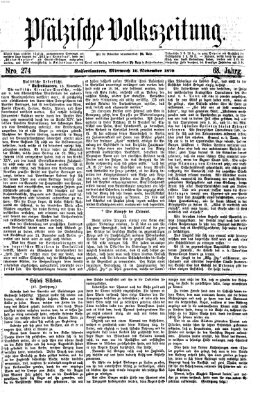 Pfälzische Volkszeitung Mittwoch 16. November 1870